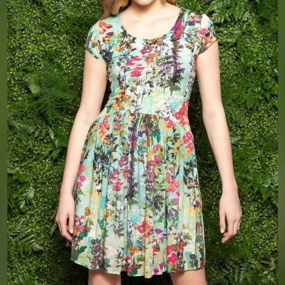 Peruvian Connection Floral Multicolor Midi Dress Size XL - Picture 2 of 10